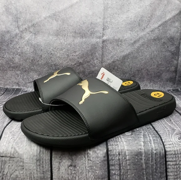 Puma Black and Gold Slide Sandals Puma Cool Cat Women main image 3